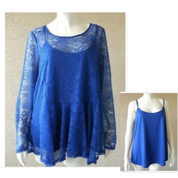 MICHEL STUDIO Sheer Lace Top & Camisole - Picture 3 of 7